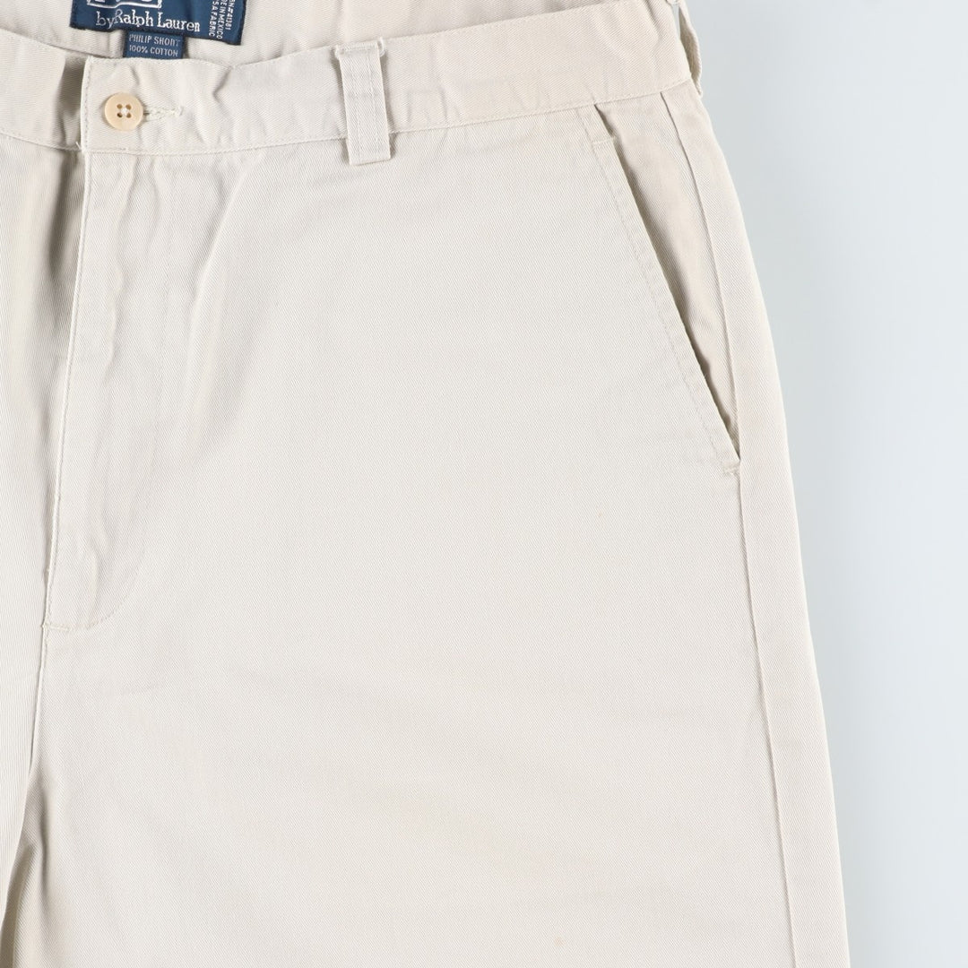 Ralph Lauren POLO by Ralph Lauren PHILIP SHORT Chino Shorts, Men's Size W36 cotton ivory Vintage Second Hand