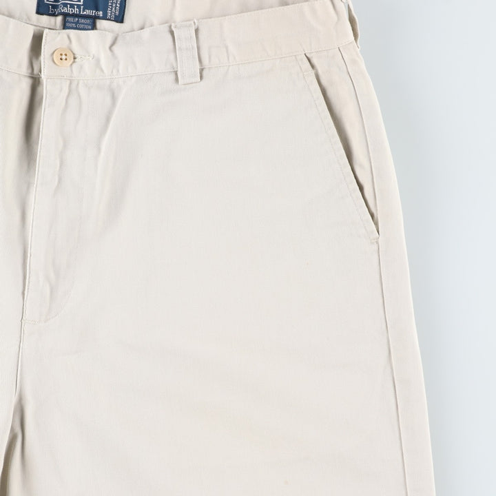 Ralph Lauren POLO by Ralph Lauren PHILIP SHORT Chino Shorts, Men's Size W36 cotton ivory Vintage Second Hand