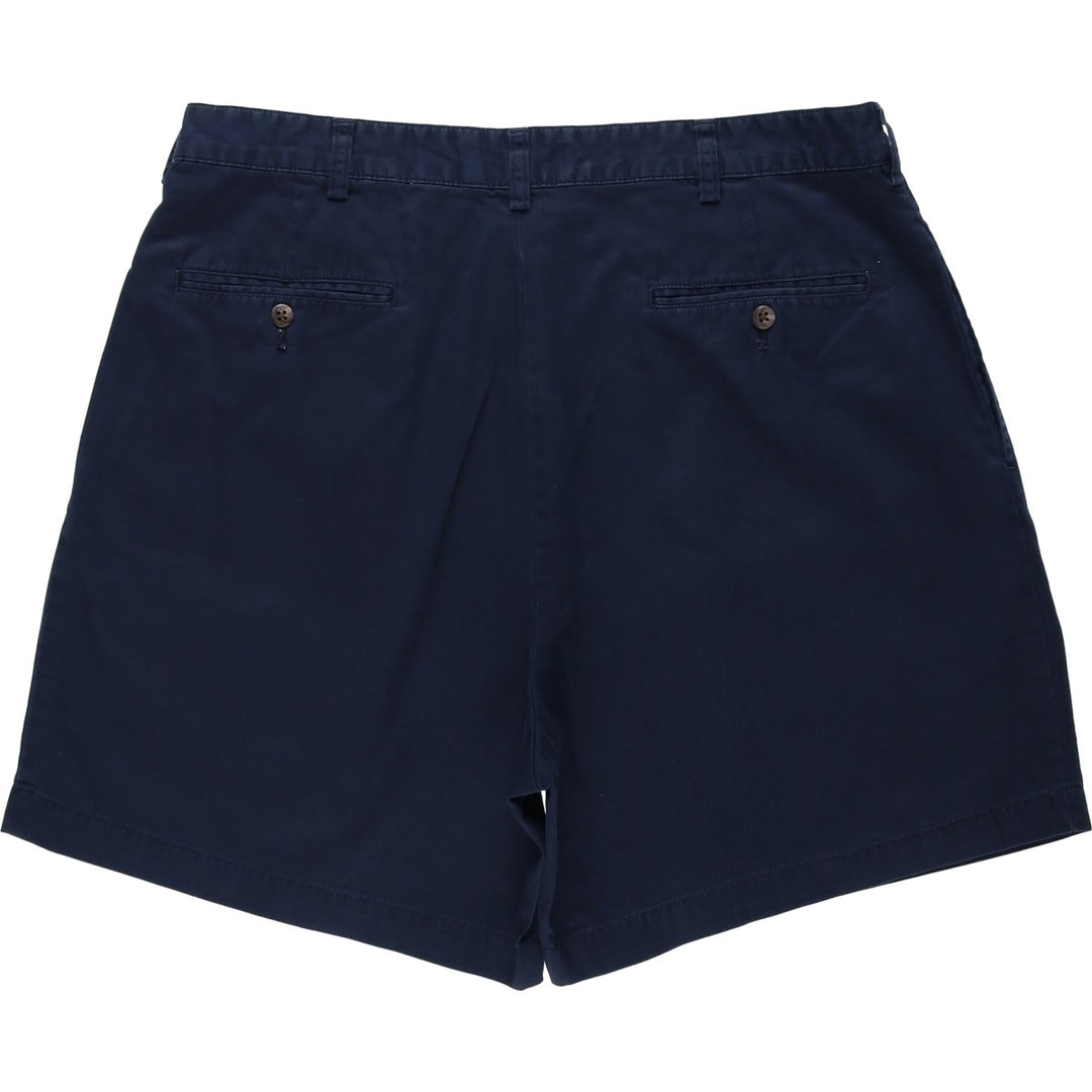 Ralph Lauren POLO by Ralph Lauren ANDREW SHORT Two-pleat chino shorts, short pants, men's size W35 cotton navy blue type Vintage Second Hand