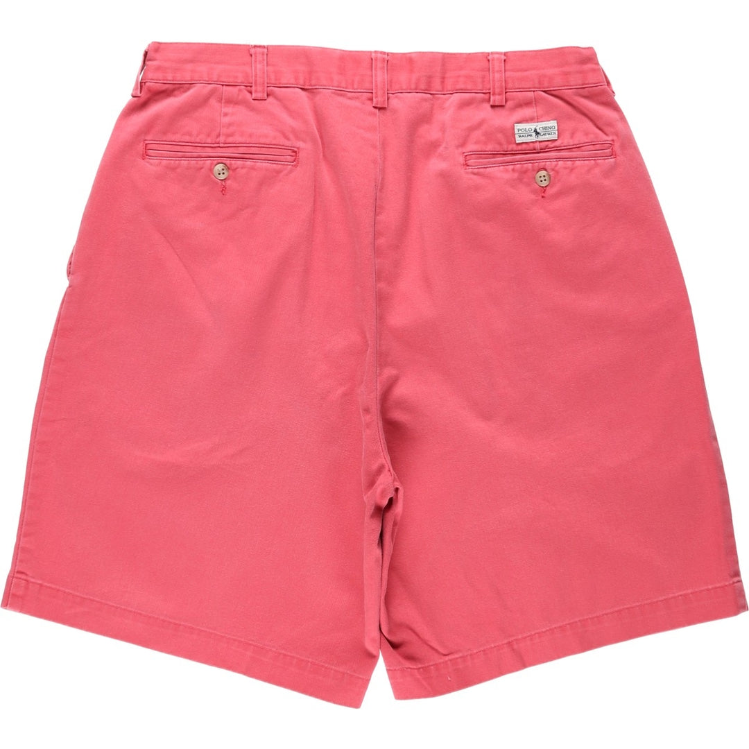 Ralph Lauren POLO by Ralph Lauren TYLER SHORT Two-pleat chino shorts, short pants, men's size W33 cotton pink type Vintage Second Hand