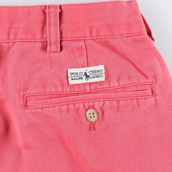 Ralph Lauren POLO by Ralph Lauren TYLER SHORT Two-pleat chino shorts, short pants, men's size W33 cotton pink type Vintage Second Hand