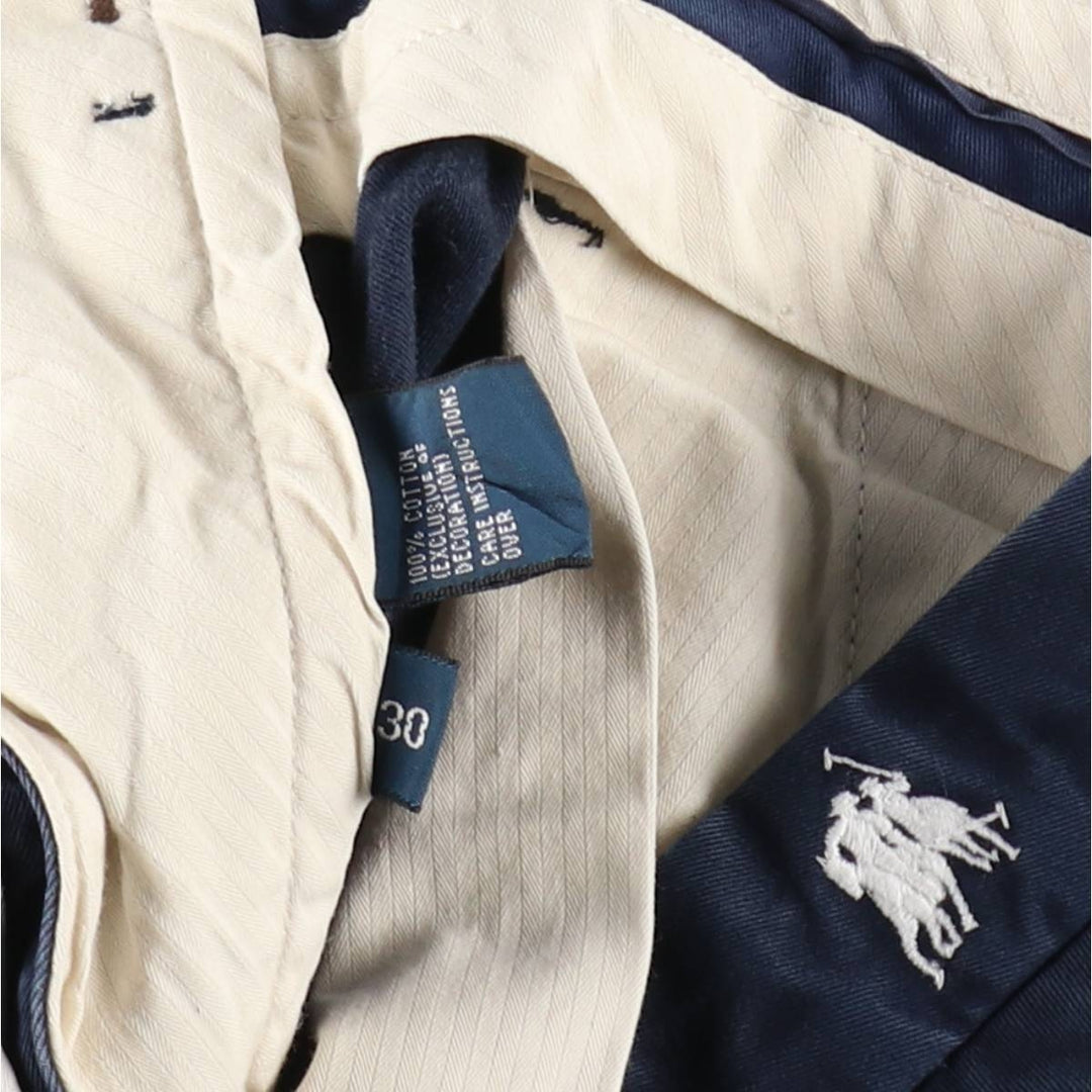 Ralph Lauren POLO by Ralph Lauren all-over print chino shorts, men's size W30 (approx.) cotton navy blue type Vintage Second Hand