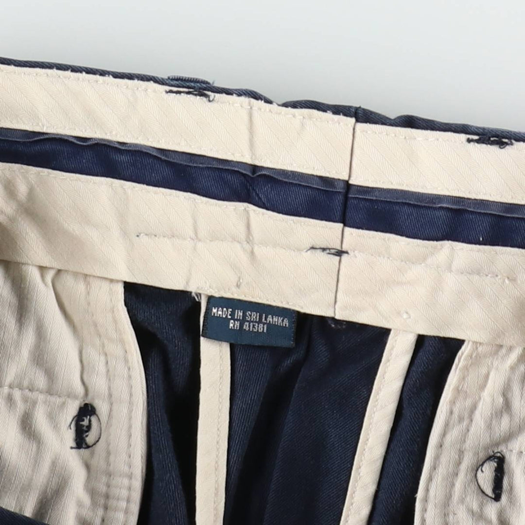 Ralph Lauren POLO by Ralph Lauren all-over print chino shorts, men's size W30 (approx.) cotton navy blue type Vintage Second Hand