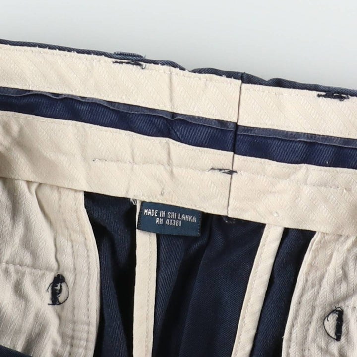 Ralph Lauren POLO by Ralph Lauren all-over print chino shorts, men's size W30 (approx.) cotton navy blue type Vintage Second Hand