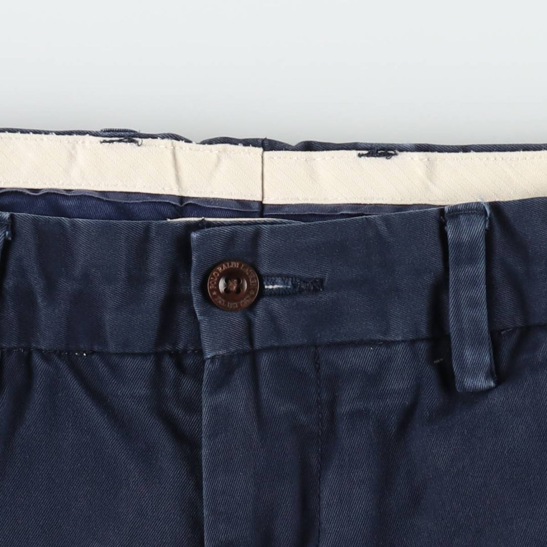 Ralph Lauren POLO by Ralph Lauren all-over print chino shorts, men's size W30 (approx.) cotton navy blue type Vintage Second Hand