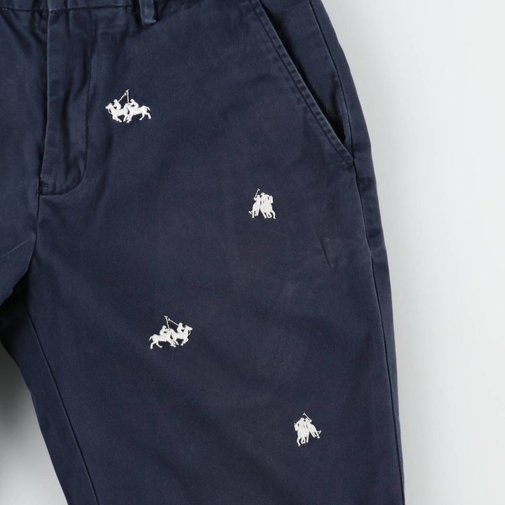 Ralph Lauren POLO by Ralph Lauren all-over print chino shorts, men's size W30 (approx.) cotton navy blue type Vintage Second Hand