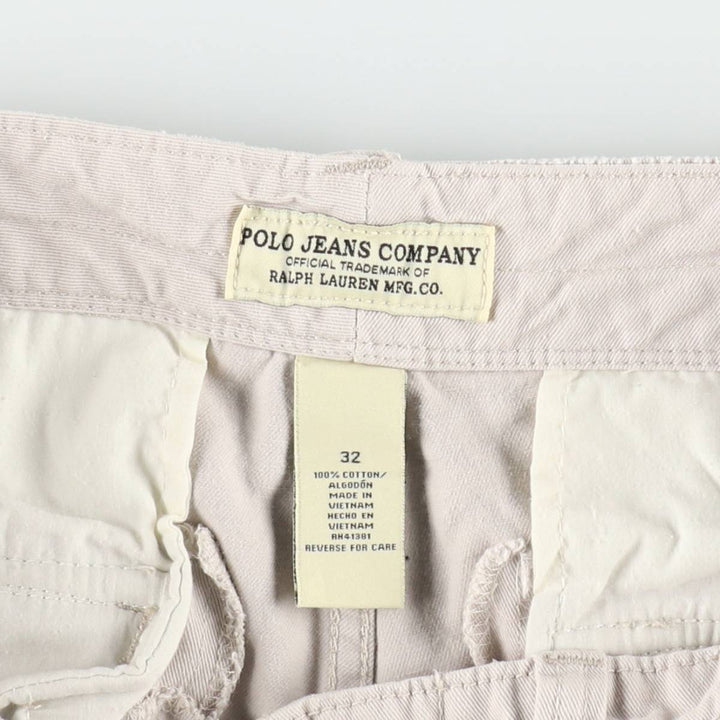 2000'S Ralph Lauren POLO JEANS COMPANY cargo shorts, men's size W33 (approx.) cotton Beige type Vintage Second Hand