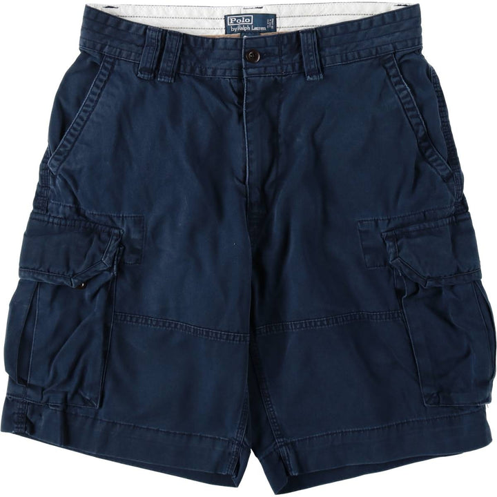 Ralph Lauren POLO by Ralph Lauren cargo shorts, half pants, men's size w33 cotton Navy blue Vintage Second Hand
