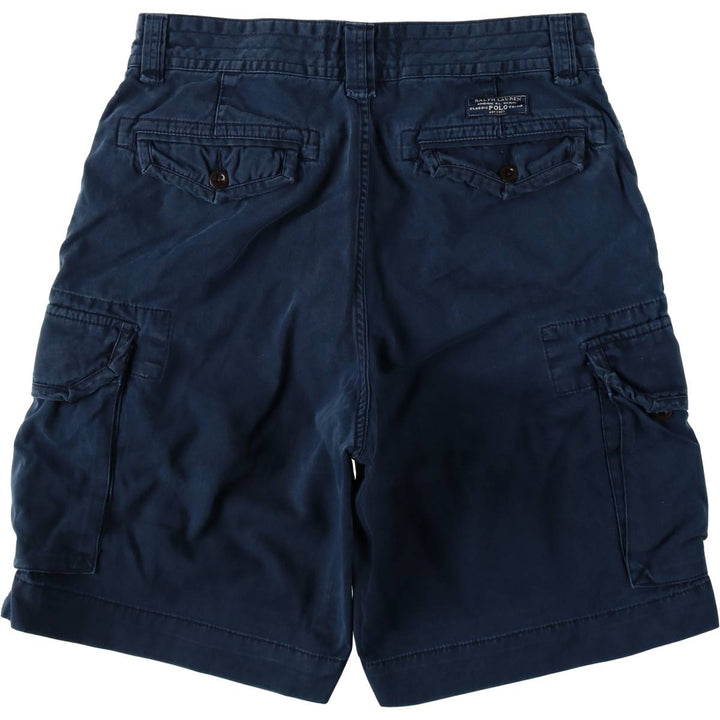 Ralph Lauren POLO by Ralph Lauren cargo shorts, half pants, men's size w33 cotton Navy blue Vintage Second Hand