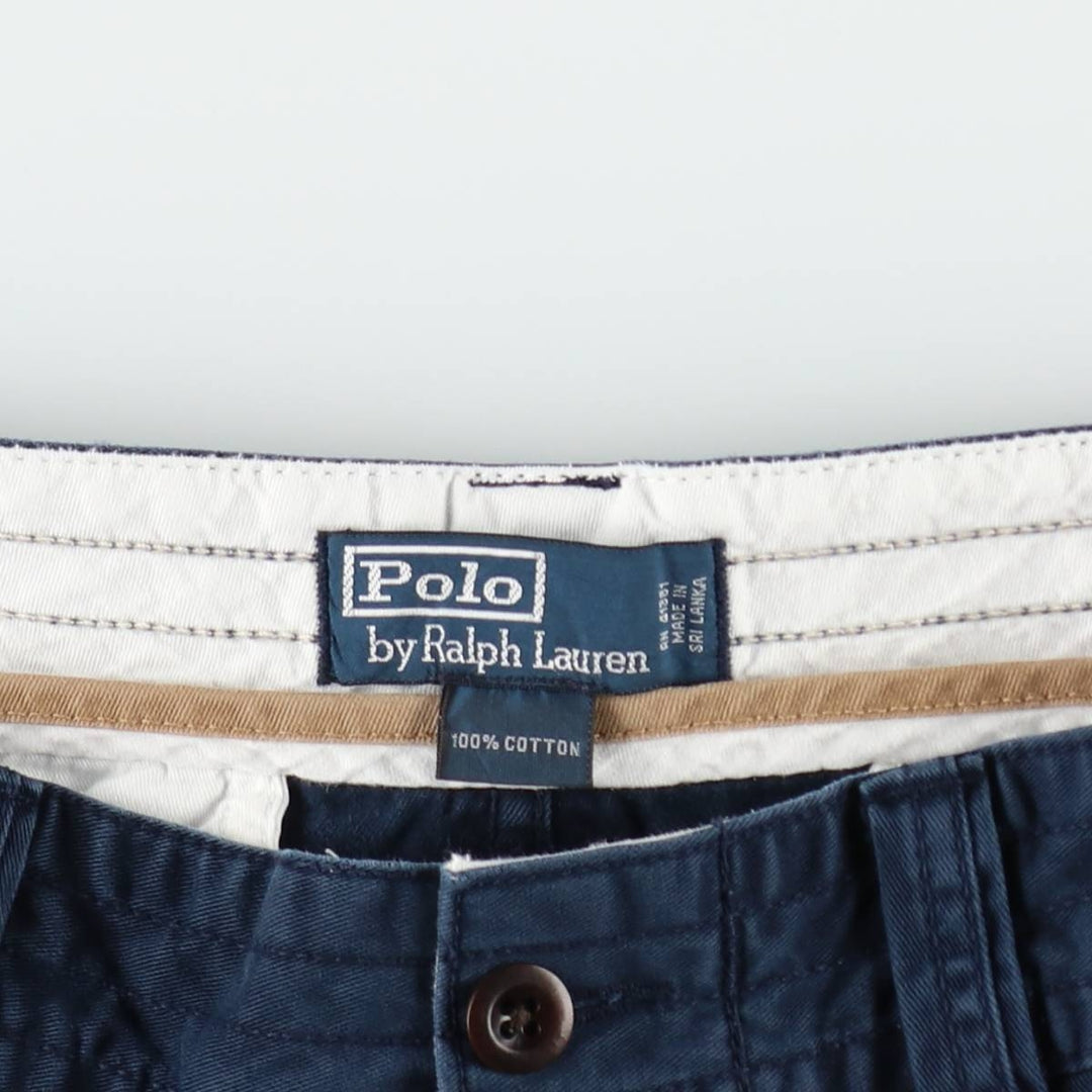 Ralph Lauren POLO by Ralph Lauren cargo shorts, half pants, men's size w33 cotton Navy blue Vintage Second Hand