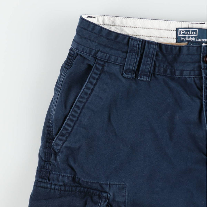 Ralph Lauren POLO by Ralph Lauren cargo shorts, half pants, men's size w33 cotton Navy blue Vintage Second Hand