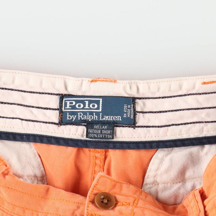 Ralph Lauren POLO by Ralph Lauren GELLAR FATIGUE SHORT Cargo Shorts, Men's W35 equivalent. cotton orange type Vintage Second Hand