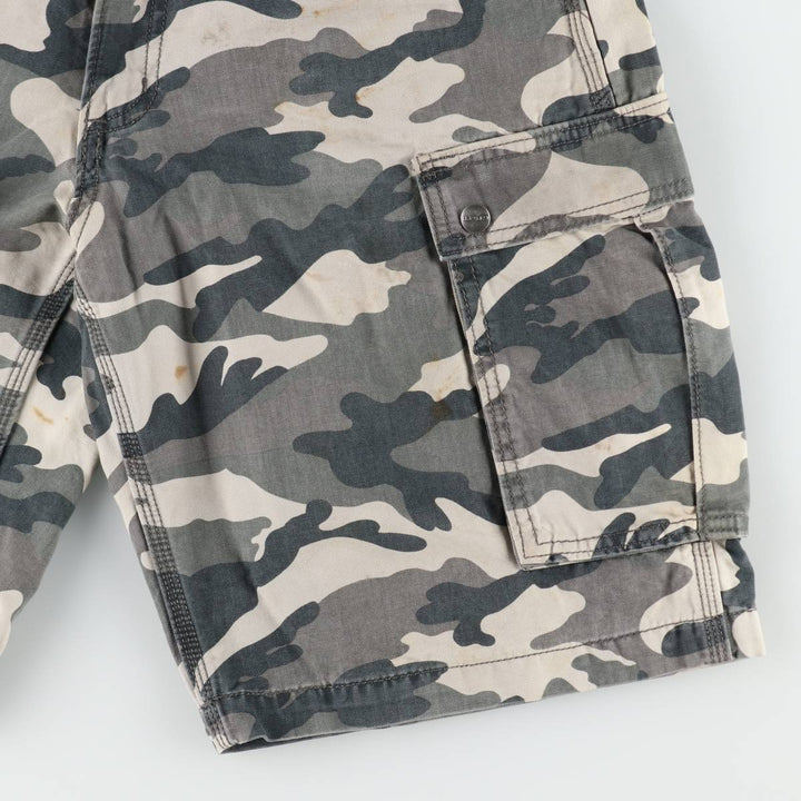 Carhartt Relaxed Fit Camouflage Pattern Cargo Shorts (Men's W33 equivalent) cotton gray type Vintage Second Hand