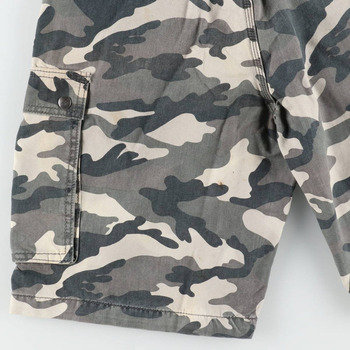 Carhartt Relaxed Fit Camouflage Pattern Cargo Shorts (Men's W33 equivalent) cotton gray type Vintage Second Hand