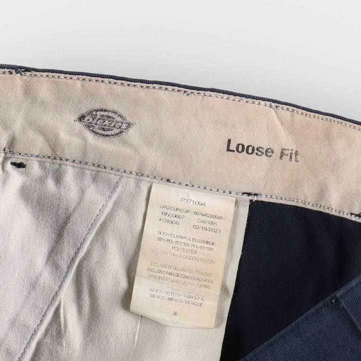 Dickies Loose Fit Work Shorts, Half Pants, Men's, W34 equivalent polyester navy blue type Vintage Second Hand
