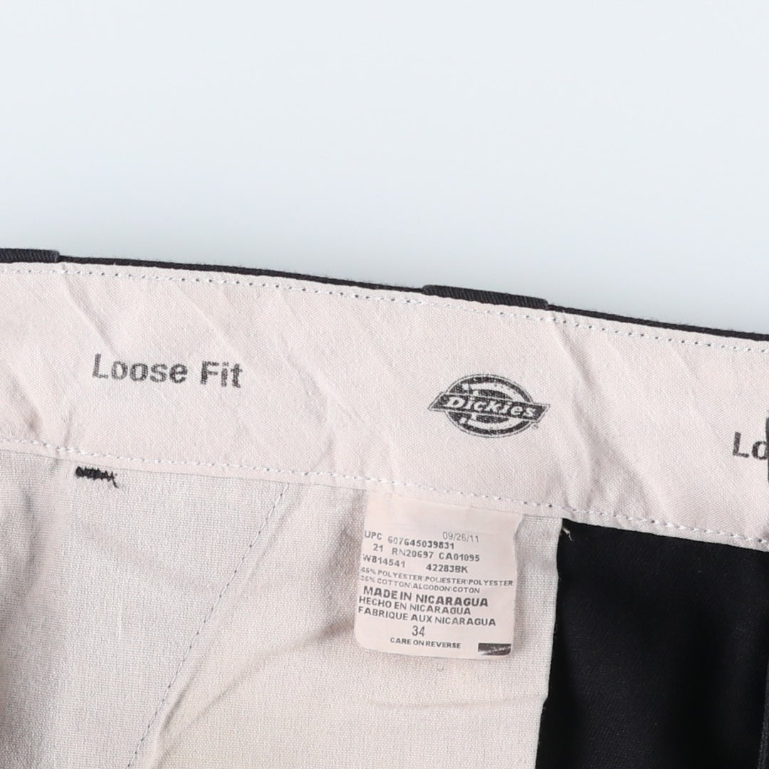 Dickies Loose Fit Work Shorts, Half Pants, Men's, W34 equivalent polyester black type Vintage Second Hand