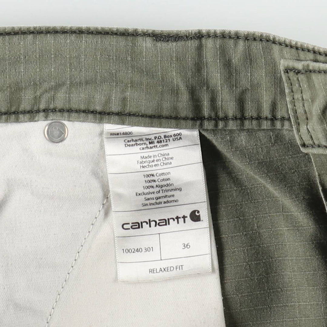 Carhartt Relaxed Fit Ripstop Work Shorts (Men's W36 equivalent) cotton Khaki type Vintage Second Hand