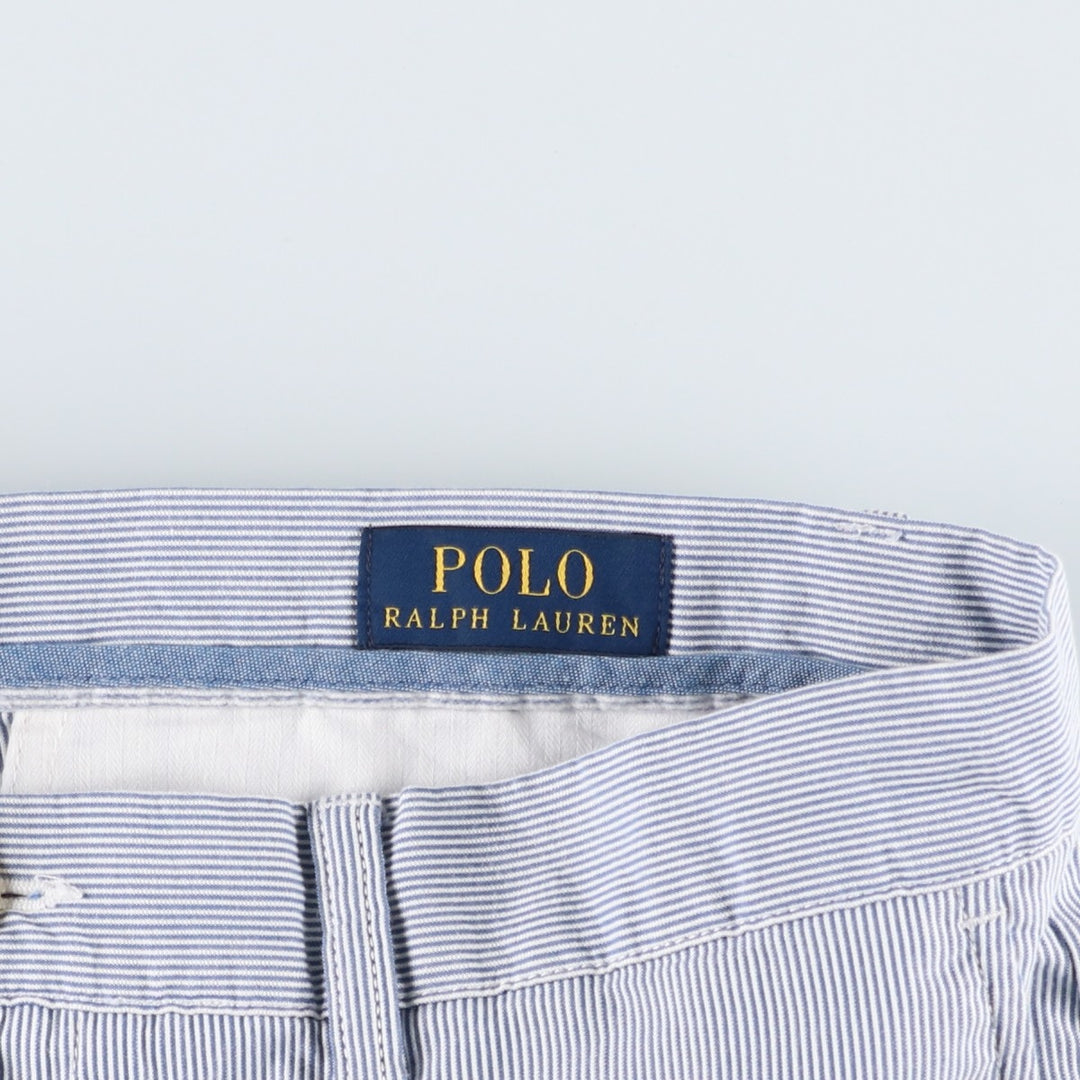 Ralph Lauren POLO RALPH LAUREN CLASSIC FIT 6'' Stripe Pattern Cotton Shorts (Men's W35 equivalent) cotton blue type Vintage Second Hand