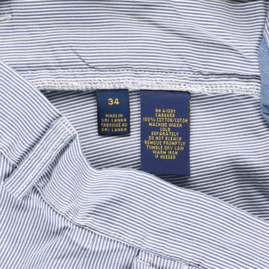 Ralph Lauren POLO RALPH LAUREN CLASSIC FIT 6'' Stripe Pattern Cotton Shorts (Men's W35 equivalent) cotton blue type Vintage Second Hand