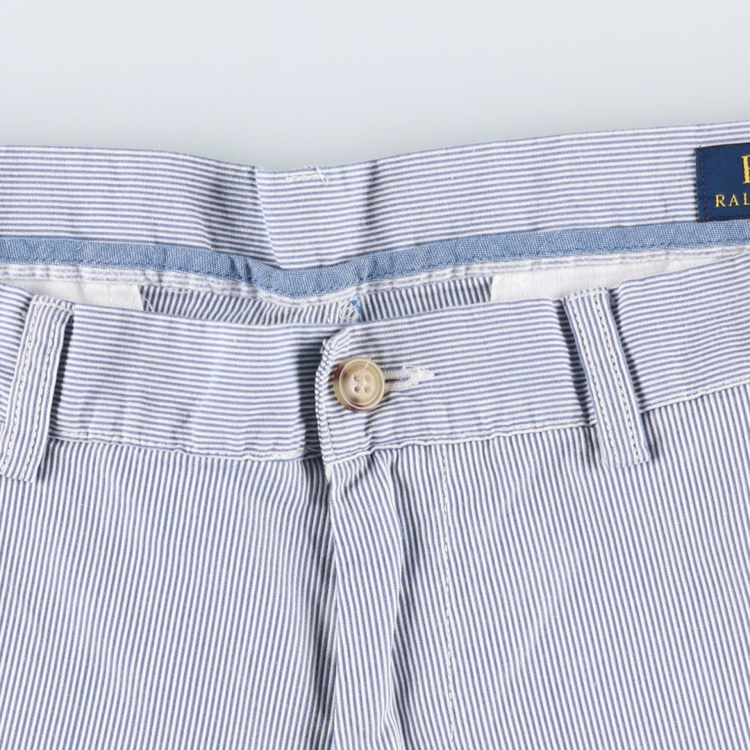 Ralph Lauren POLO RALPH LAUREN CLASSIC FIT 6'' Stripe Pattern Cotton Shorts (Men's W35 equivalent) cotton blue type Vintage Second Hand