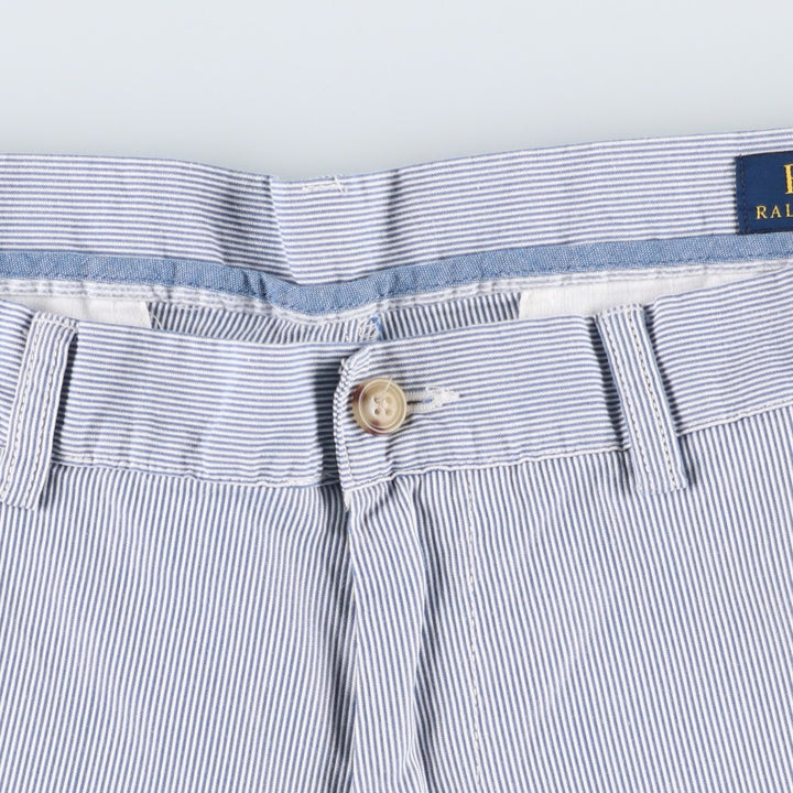 Ralph Lauren POLO RALPH LAUREN CLASSIC FIT 6'' Stripe Pattern Cotton Shorts (Men's W35 equivalent) cotton blue type Vintage Second Hand
