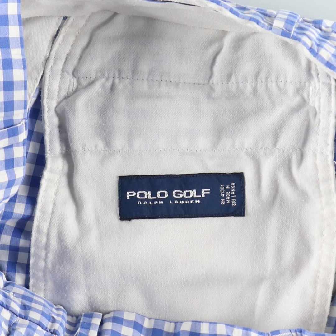 Ralph Lauren POLO GOLF gingham check cotton shorts, men's size W30 (approx.) cotton blue type Vintage Second Hand