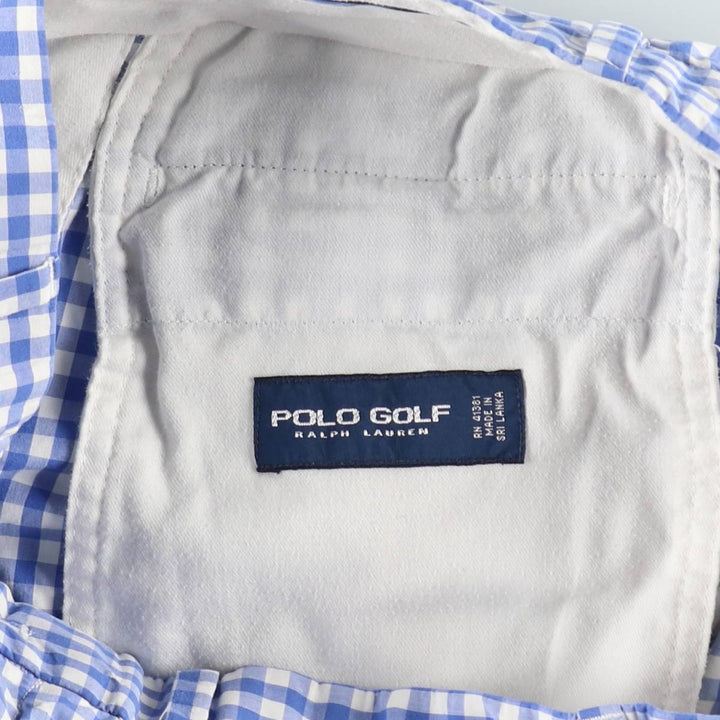 Ralph Lauren POLO GOLF gingham check cotton shorts, men's size W30 (approx.) cotton blue type Vintage Second Hand