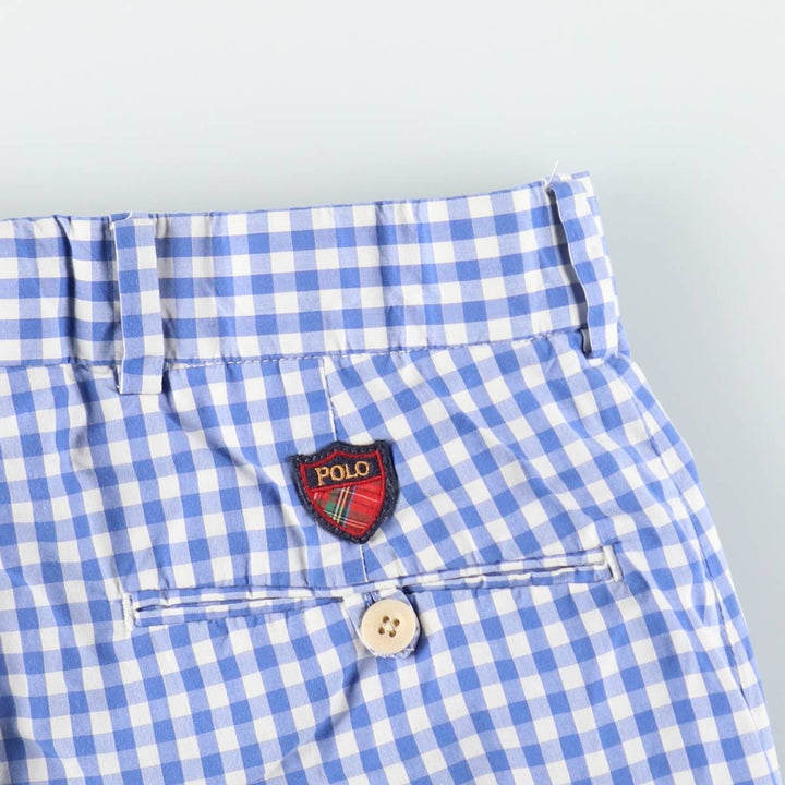 Ralph Lauren POLO GOLF gingham check cotton shorts, men's size W30 (approx.) cotton blue type Vintage Second Hand