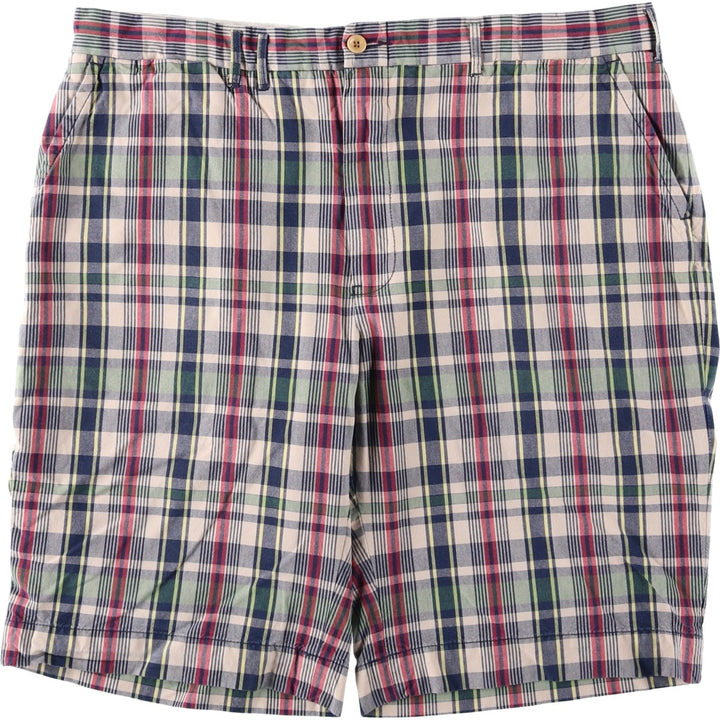 Ralph Lauren POLO by Ralph Lauren Check Pattern Cotton Shorts, Men's Size W37 cotton navy blue type Vintage Second Hand