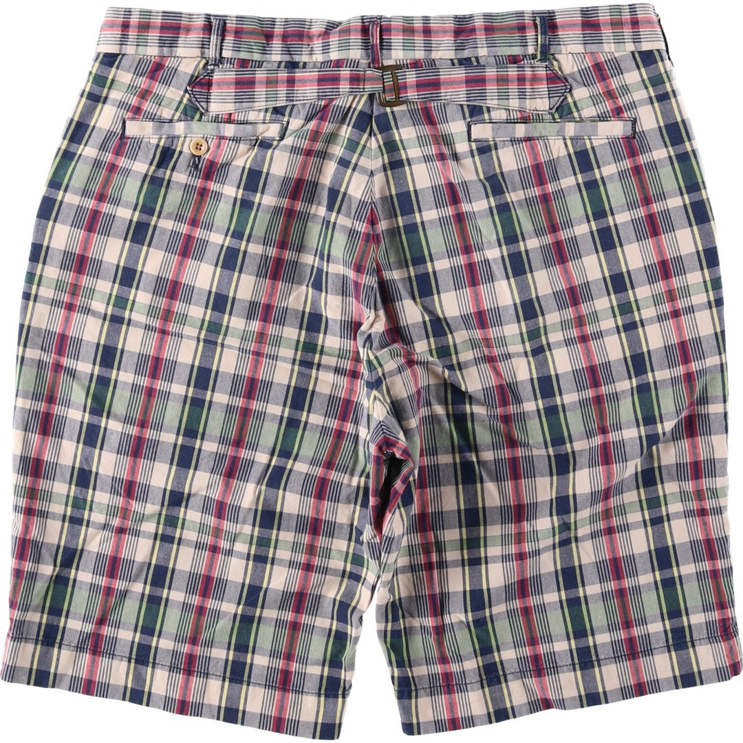 Ralph Lauren POLO by Ralph Lauren Check Pattern Cotton Shorts, Men's Size W37 cotton navy blue type Vintage Second Hand