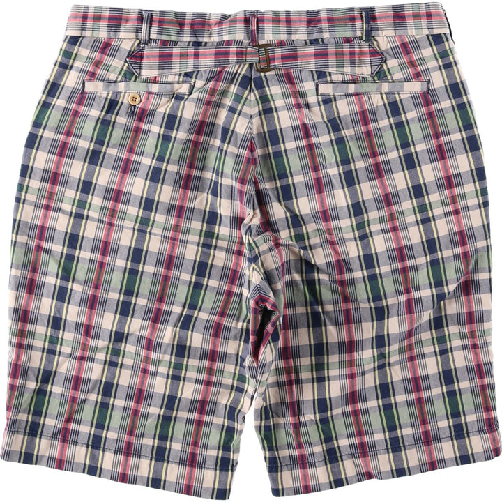 Ralph Lauren POLO by Ralph Lauren Check Pattern Cotton Shorts, Men's Size W37 cotton navy blue type Vintage Second Hand