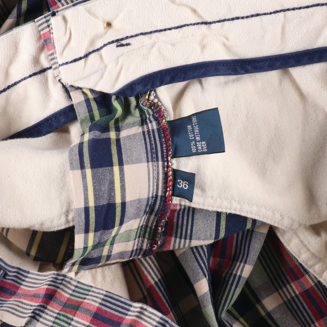 Ralph Lauren POLO by Ralph Lauren Check Pattern Cotton Shorts, Men's Size W37 cotton navy blue type Vintage Second Hand