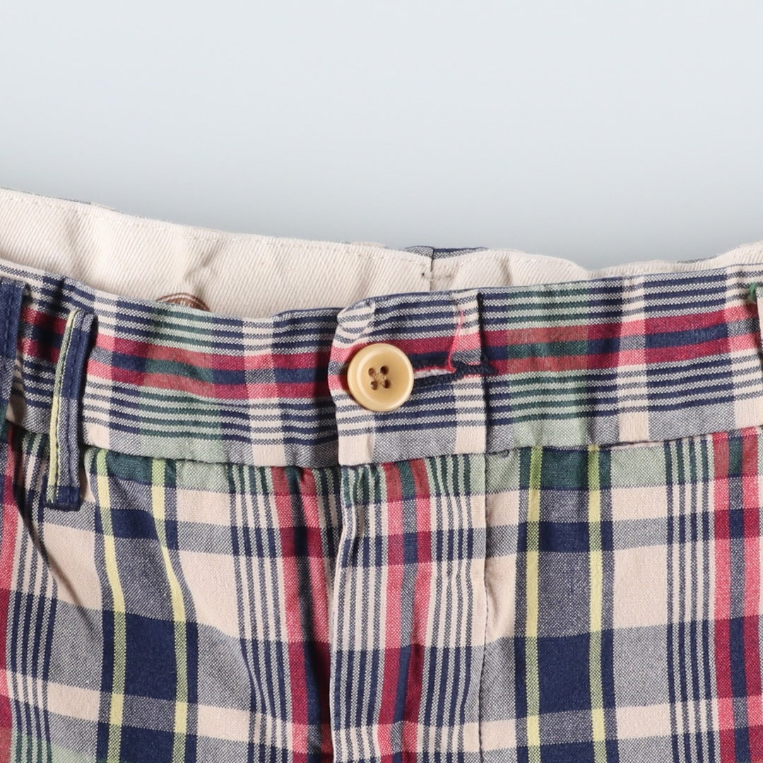 Ralph Lauren POLO by Ralph Lauren Check Pattern Cotton Shorts, Men's Size W37 cotton navy blue type Vintage Second Hand