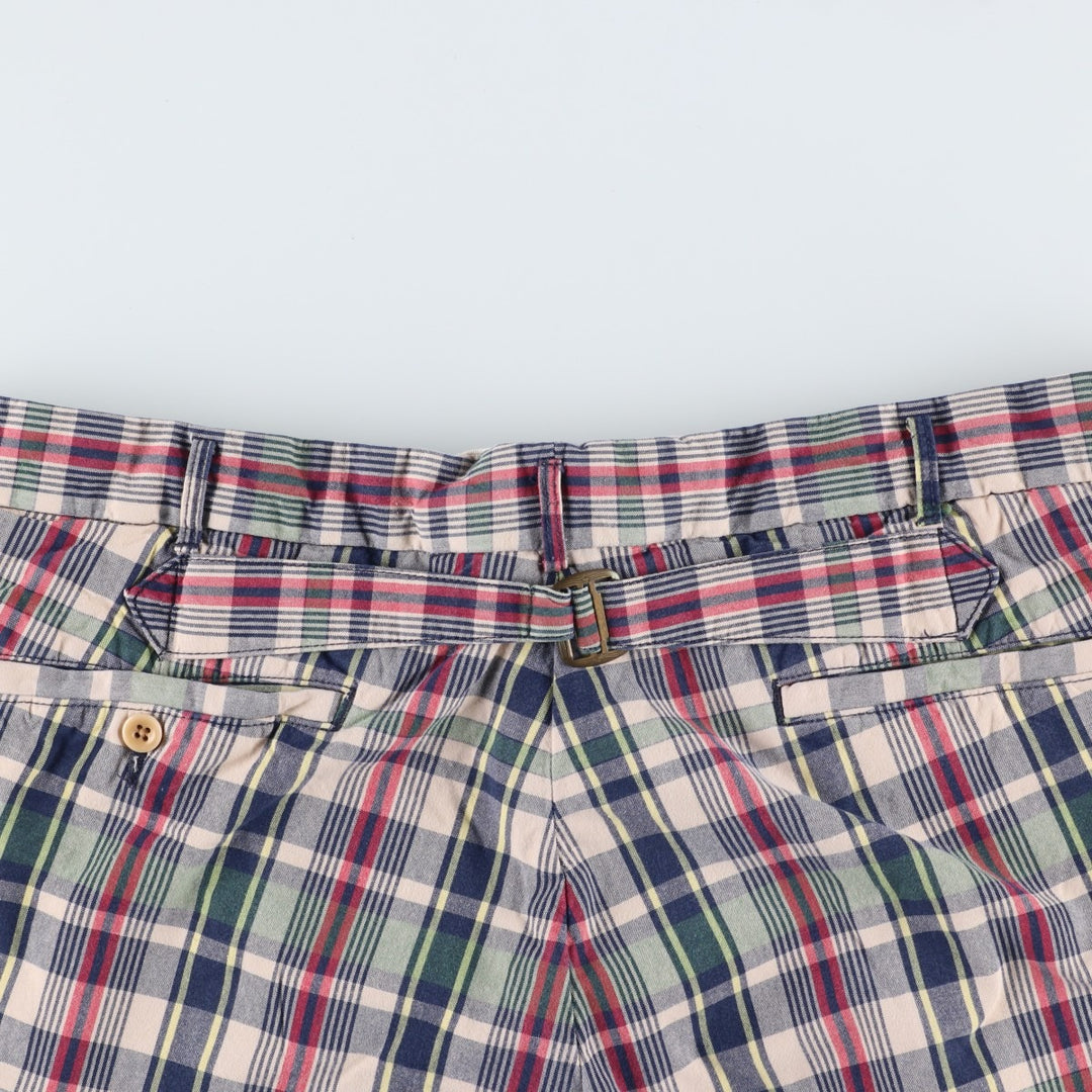 Ralph Lauren POLO by Ralph Lauren Check Pattern Cotton Shorts, Men's Size W37 cotton navy blue type Vintage Second Hand