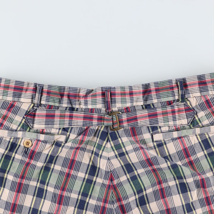 Ralph Lauren POLO by Ralph Lauren Check Pattern Cotton Shorts, Men's Size W37 cotton navy blue type Vintage Second Hand