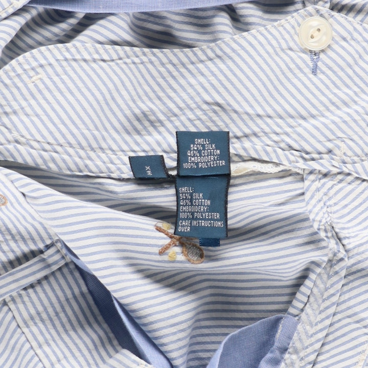 Ralph Lauren POLO by Ralph Lauren Stripe Pattern Silk x Cotton Shorts, Men's Size W37 (approx.) silk white type Vintage Second Hand