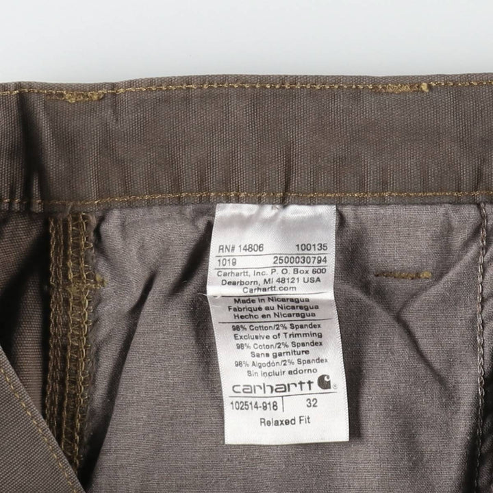 Carhartt Relaxed Fit Duck Work Shorts, Short Pants, Men's, W32 equivalent cotton brown type Vintage Second Hand