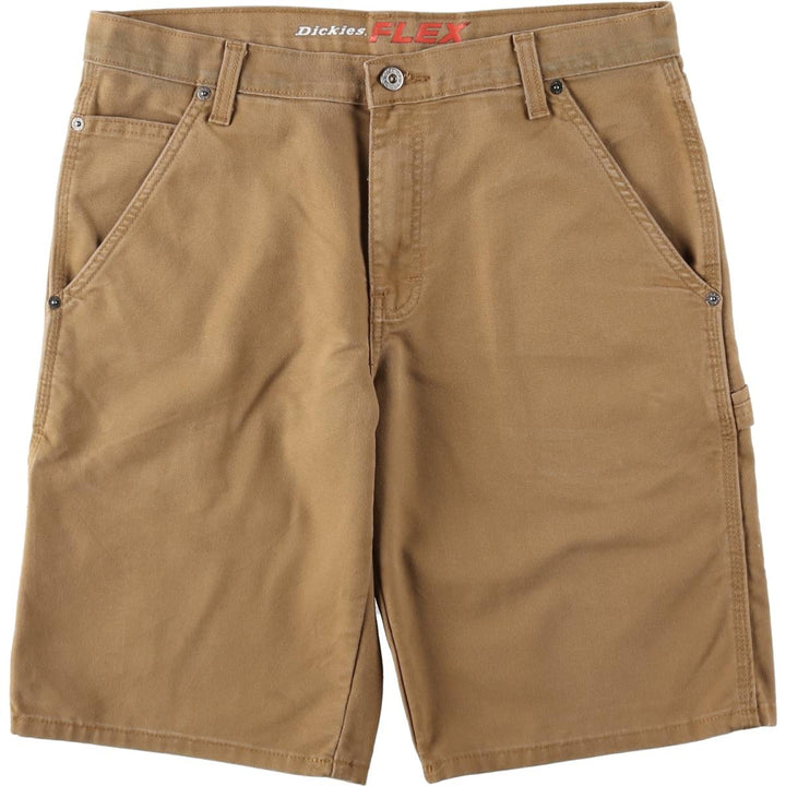 Dickies FLEX REGULAR Duck Canvas Painter Shorts (Men's W34 equivalent) cotton brown type Vintage Second Hand