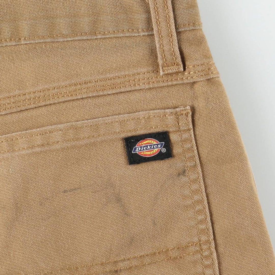 Dickies FLEX REGULAR Duck Canvas Painter Shorts (Men's W34 equivalent) cotton brown type Vintage Second Hand