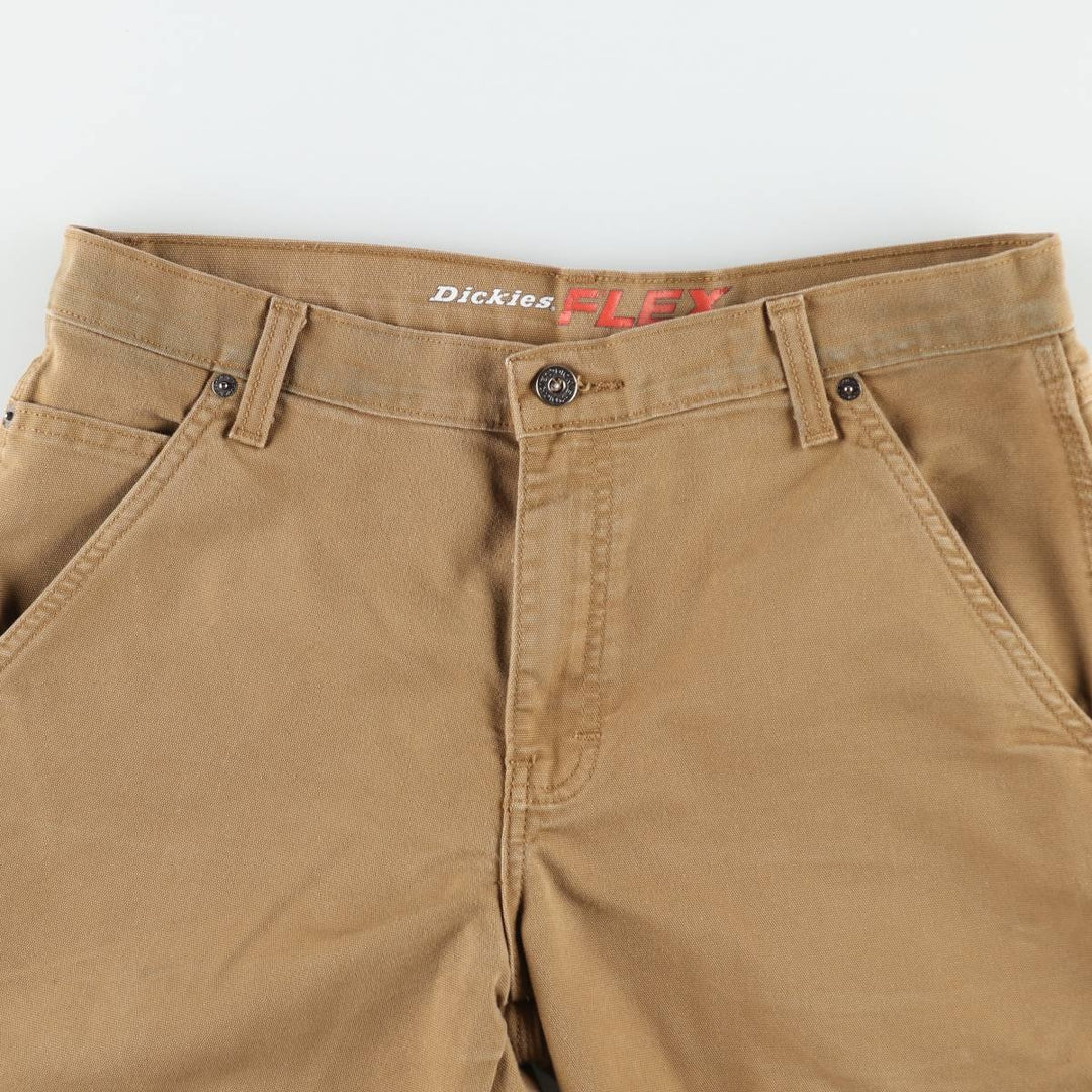 Dickies FLEX REGULAR Duck Canvas Painter Shorts (Men's W34 equivalent) cotton brown type Vintage Second Hand