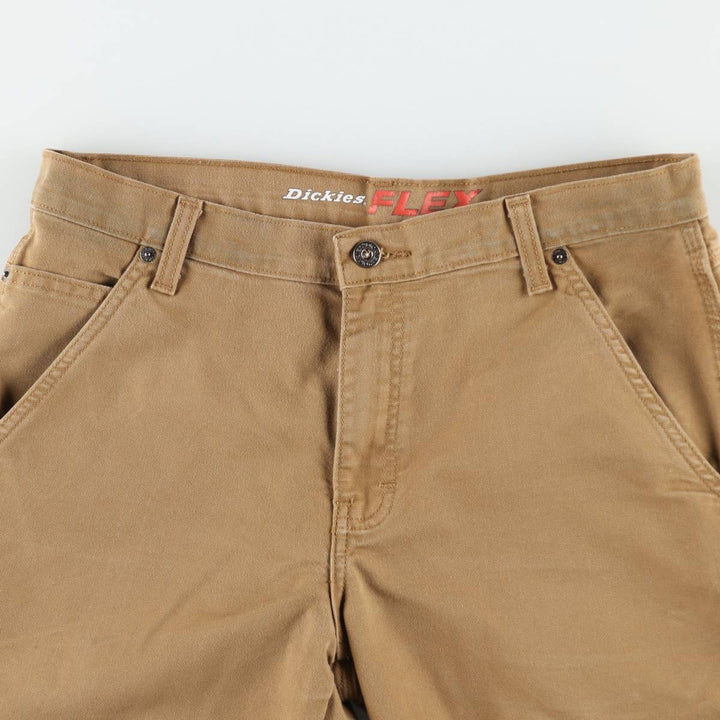 Dickies FLEX REGULAR Duck Canvas Painter Shorts (Men's W34 equivalent) cotton brown type Vintage Second Hand