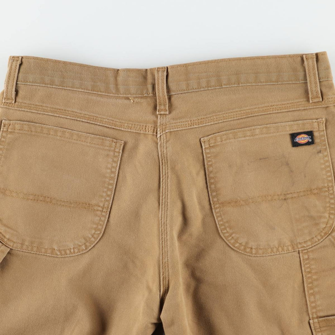 Dickies FLEX REGULAR Duck Canvas Painter Shorts (Men's W34 equivalent) cotton brown type Vintage Second Hand