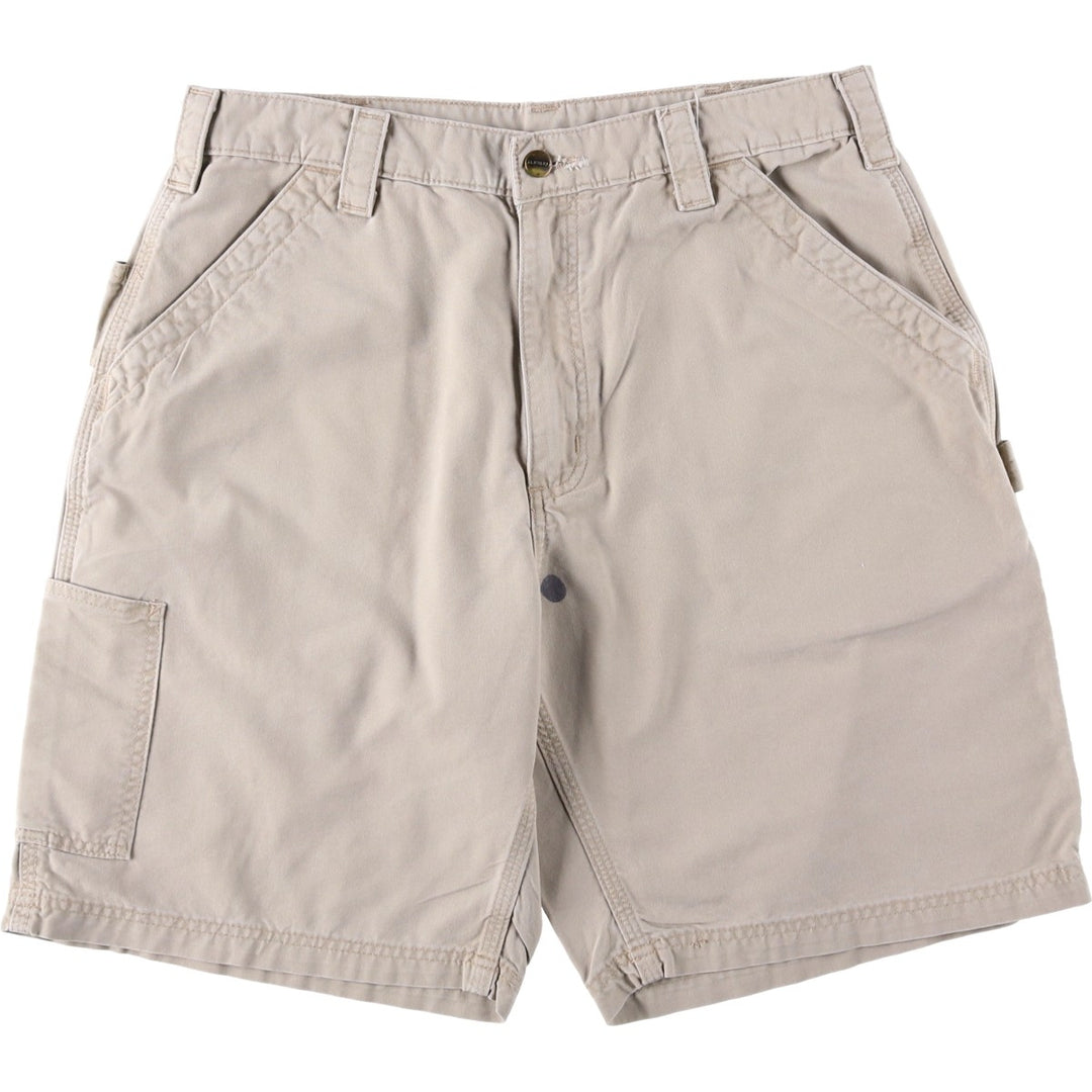 Carhartt Loose Fit Duck Canvas Painter Shorts (Men's W34 equivalent) cotton Beige type Vintage Second Hand