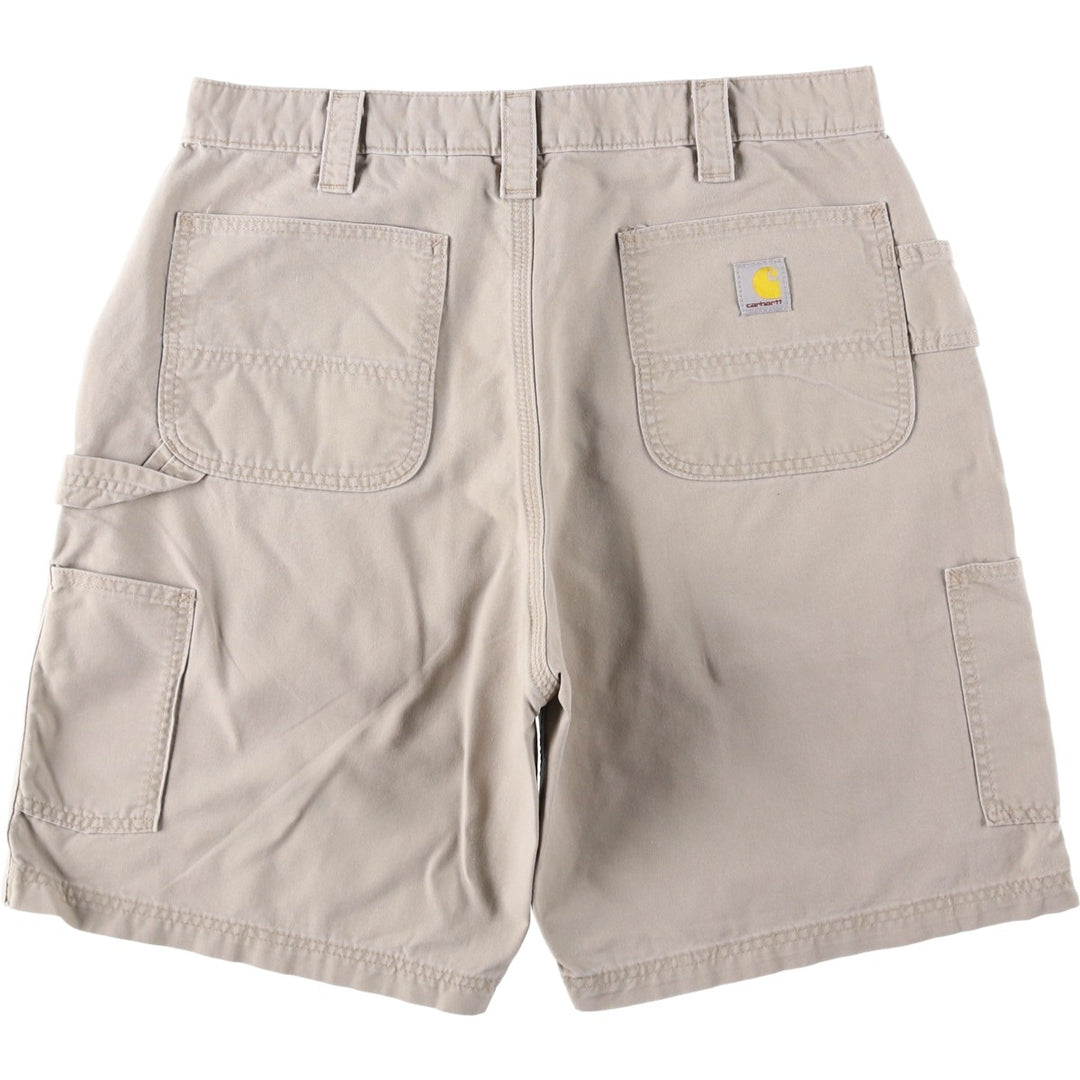 Carhartt Loose Fit Duck Canvas Painter Shorts (Men's W34 equivalent) cotton Beige type Vintage Second Hand