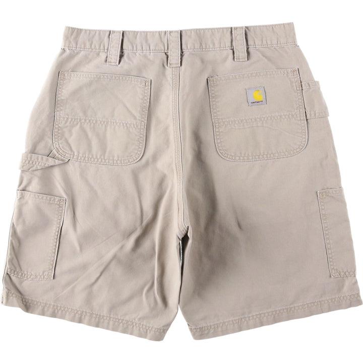 Carhartt Loose Fit Duck Canvas Painter Shorts (Men's W34 equivalent) cotton Beige type Vintage Second Hand