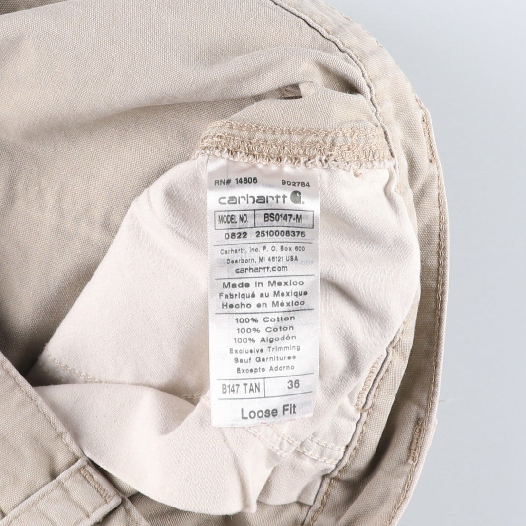 Carhartt Loose Fit Duck Canvas Painter Shorts (Men's W34 equivalent) cotton Beige type Vintage Second Hand