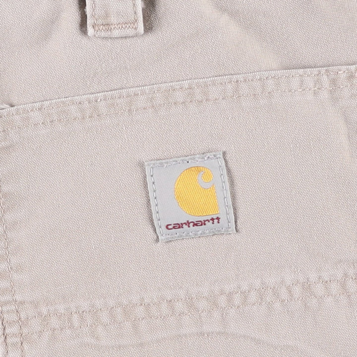 Carhartt Loose Fit Duck Canvas Painter Shorts (Men's W34 equivalent) cotton Beige type Vintage Second Hand
