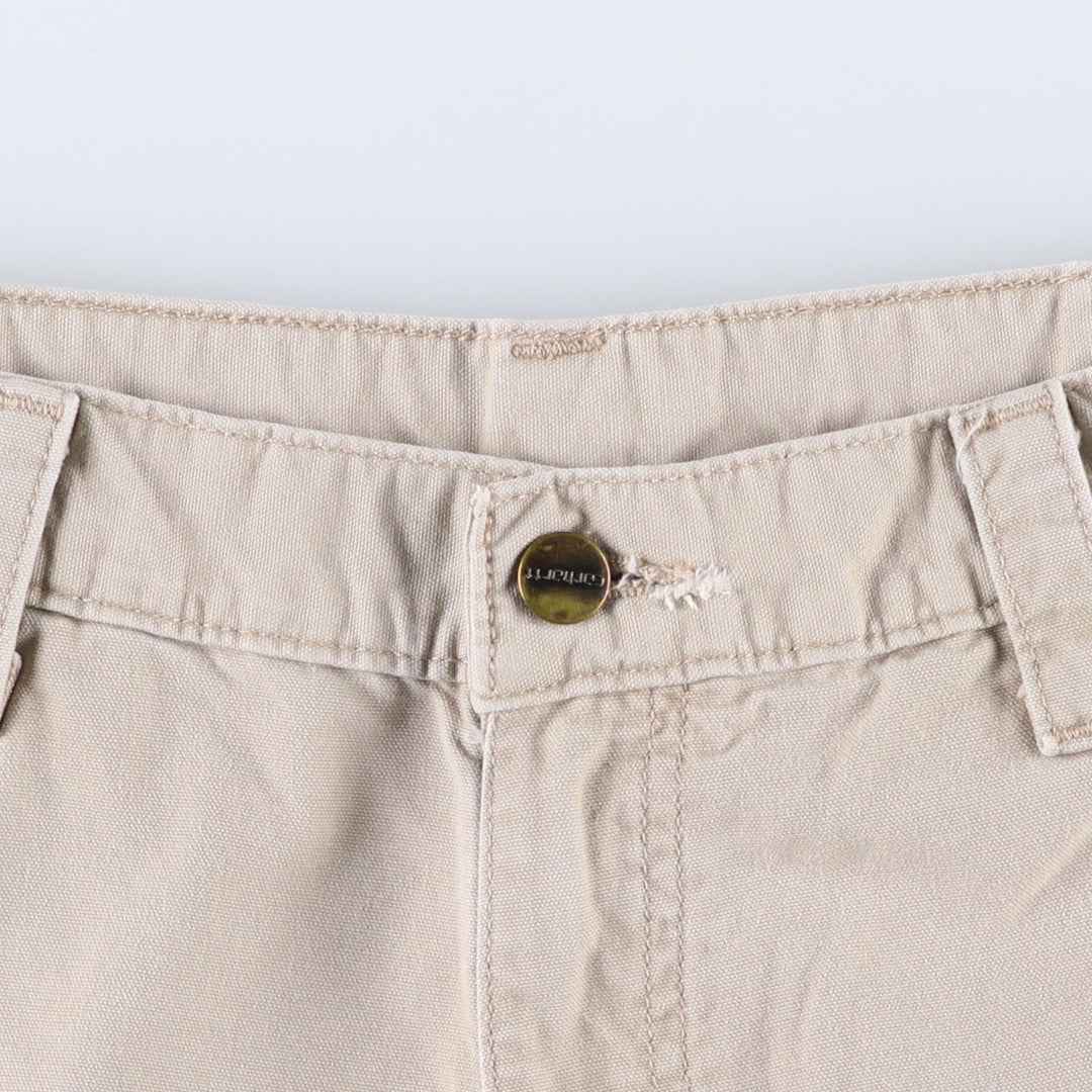 Carhartt Loose Fit Duck Canvas Painter Shorts (Men's W34 equivalent) cotton Beige type Vintage Second Hand