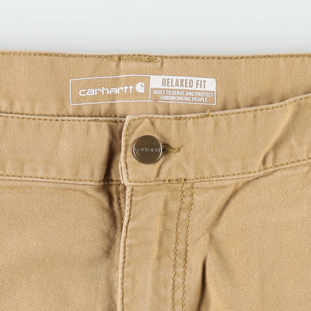 Carhartt Relaxed Fit Duck Canvas Painter Shorts (Men's W38 equivalent) cotton Beige type Vintage Second Hand