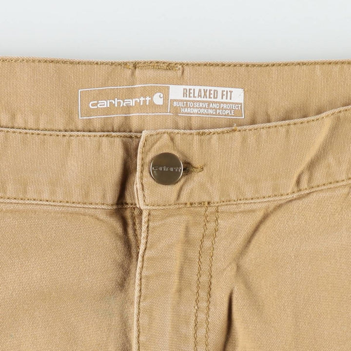 Carhartt Relaxed Fit Duck Canvas Painter Shorts (Men's W38 equivalent) cotton Beige type Vintage Second Hand
